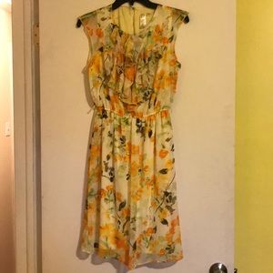 Yellow flower print dress